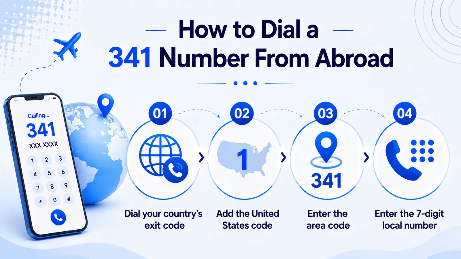 341 dialing from abroad