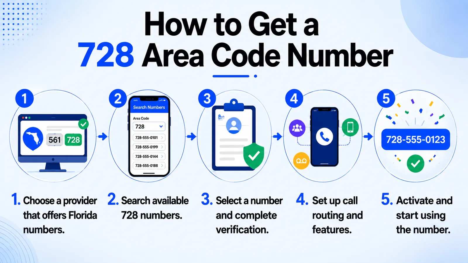 728 number setup steps