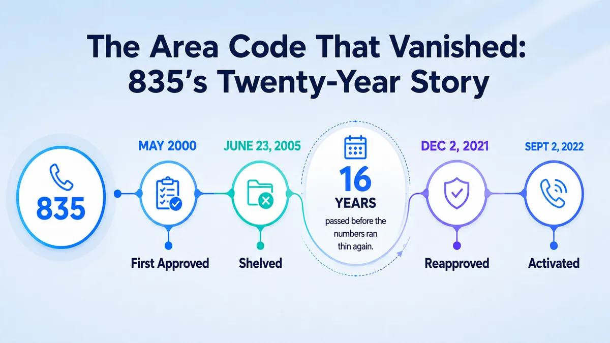 835 area code vanished