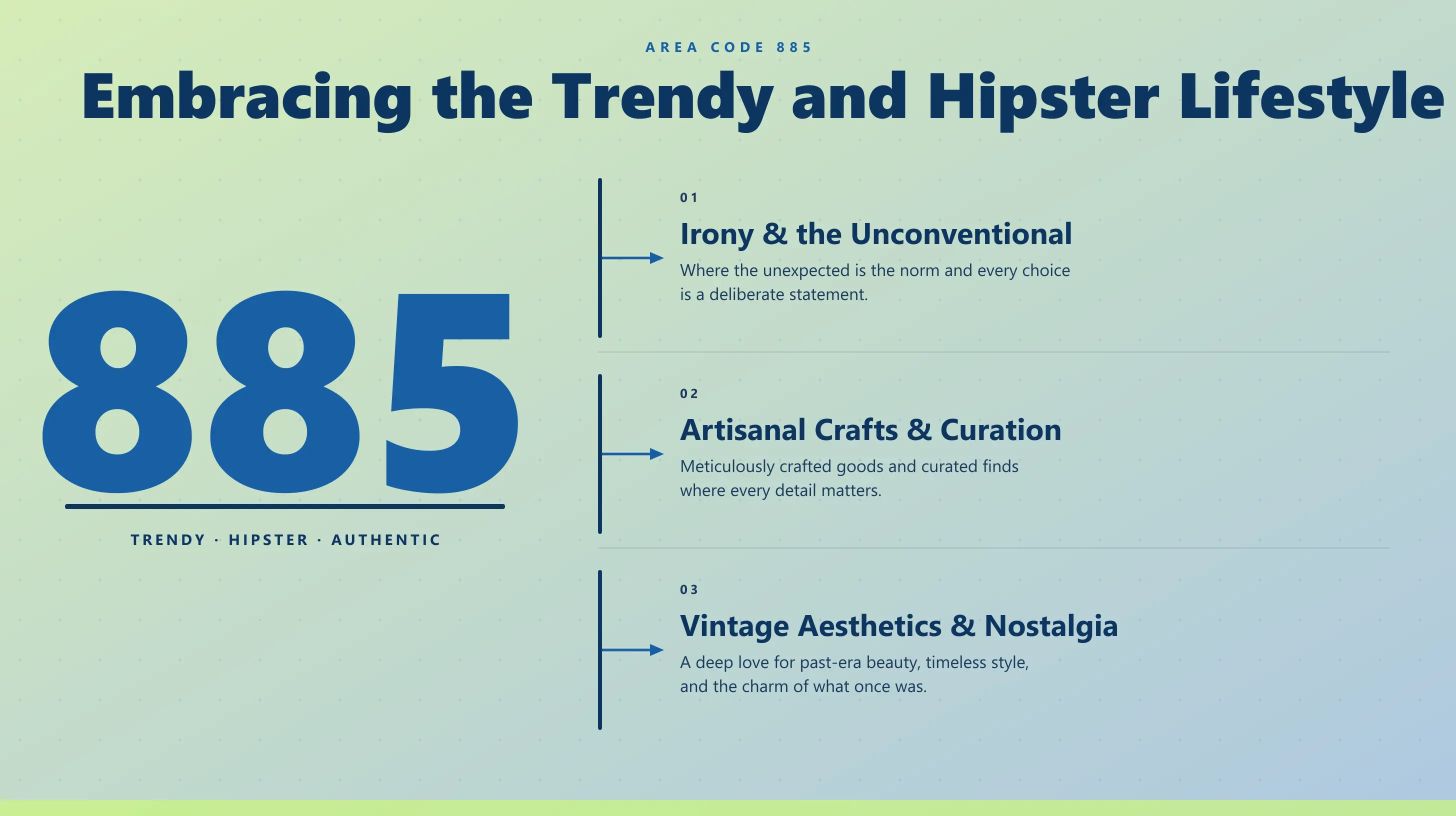 area code 885 hipster