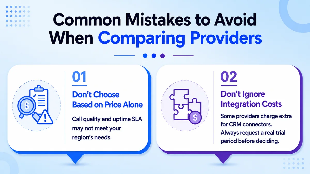 Common mistakes to avoid when comparing providers