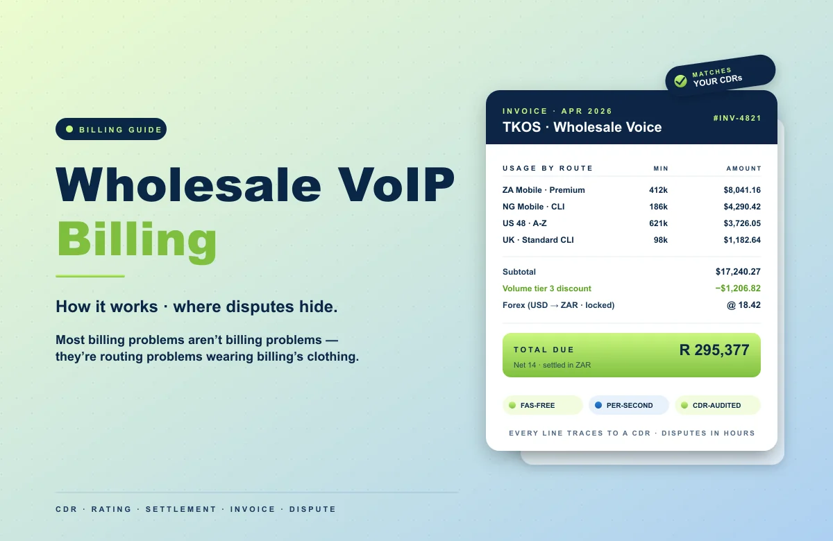 Wholesale VoIP billing — how it works and where disputes hide