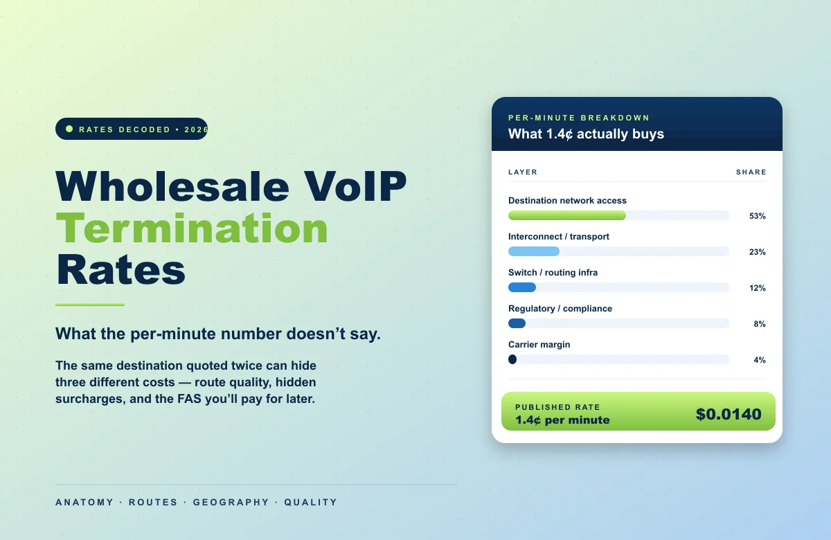 Wholesale VoIP termination rates