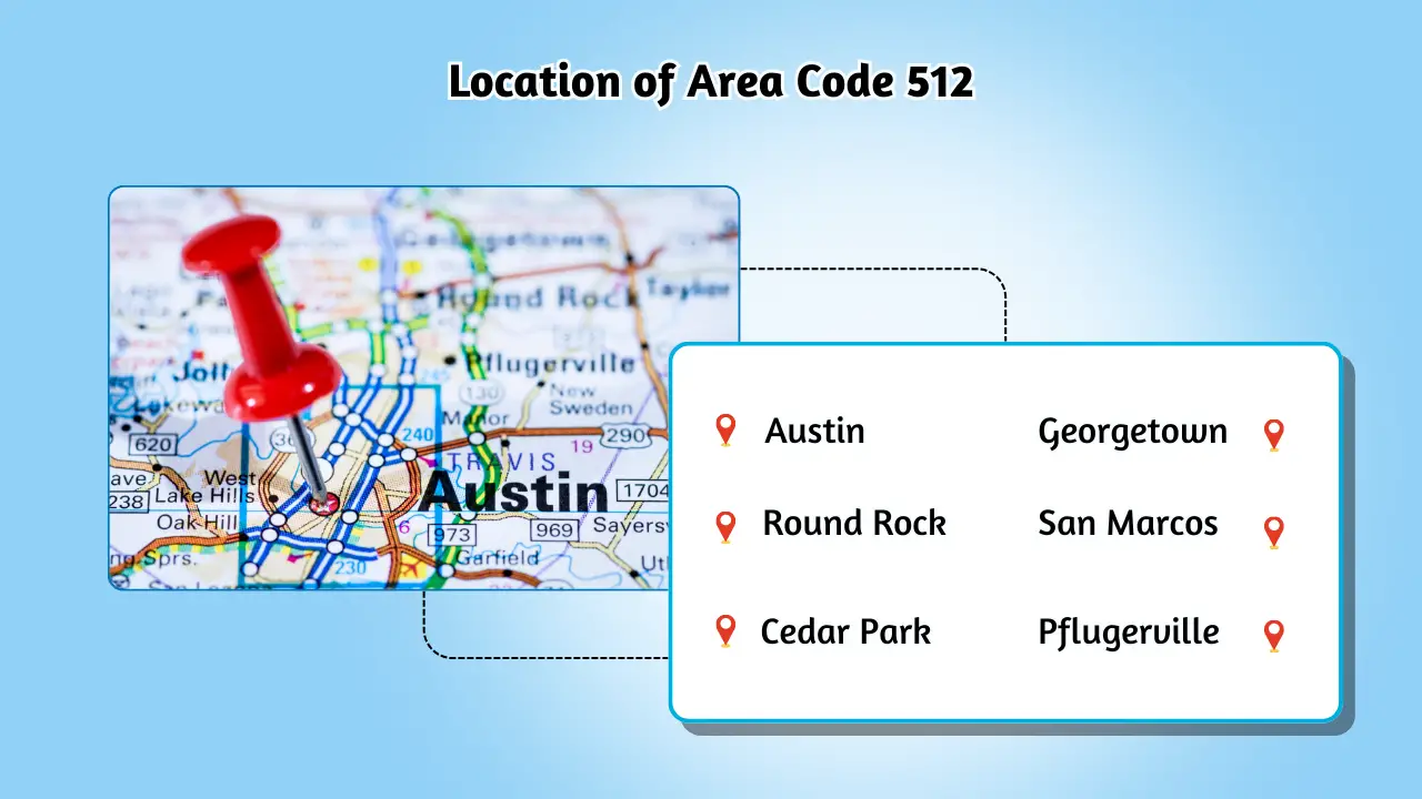 Location of Area Code 512